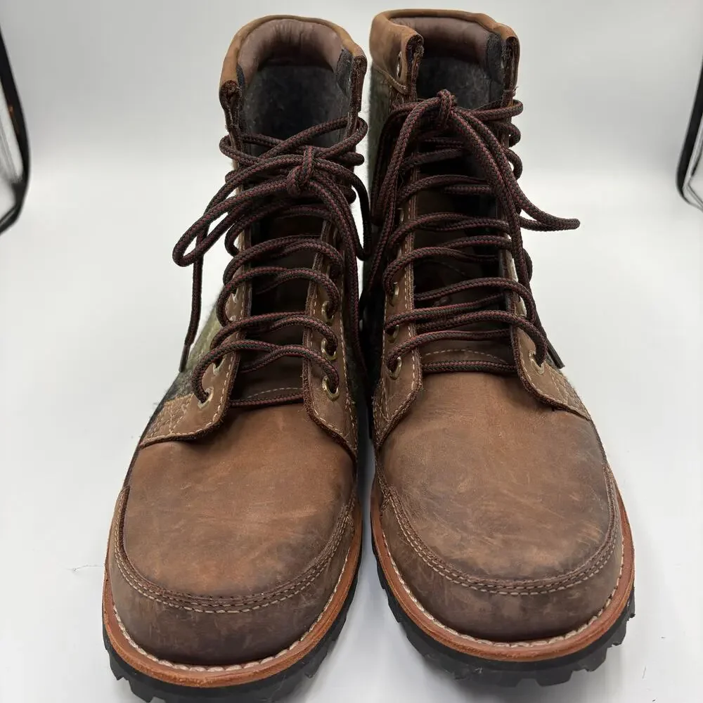 Timberland Earthkeepers Boots Mens Size 9 Brown Leather Smartwool Plaid 74151